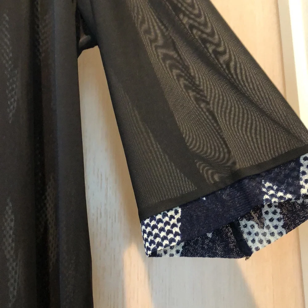 Navy, black, white open jacket, shawl sheer. M or L - Picture 4 of 11